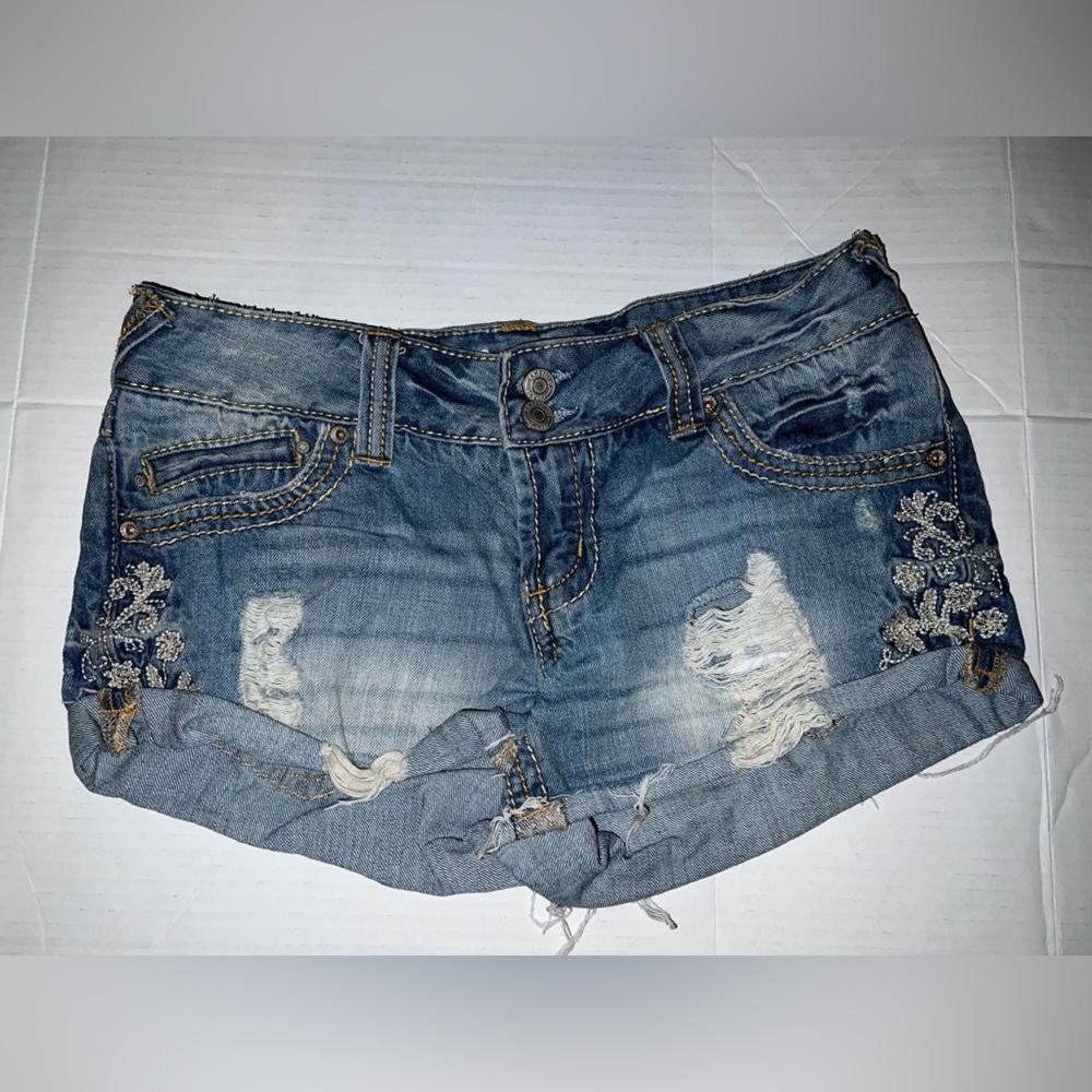 Amethyst Embroidered Jean Shorts